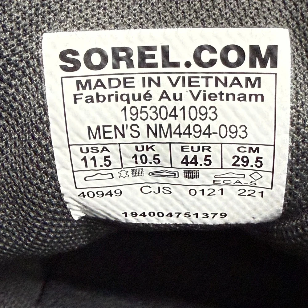 Sorel Caribou OTM Chukka Boots Mens 11.5 Gray Suede Ankle Lace Up Waterproof